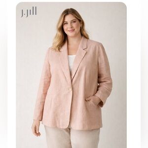 J. Jill Love Linen Women's Blush Pink Suit Jacket